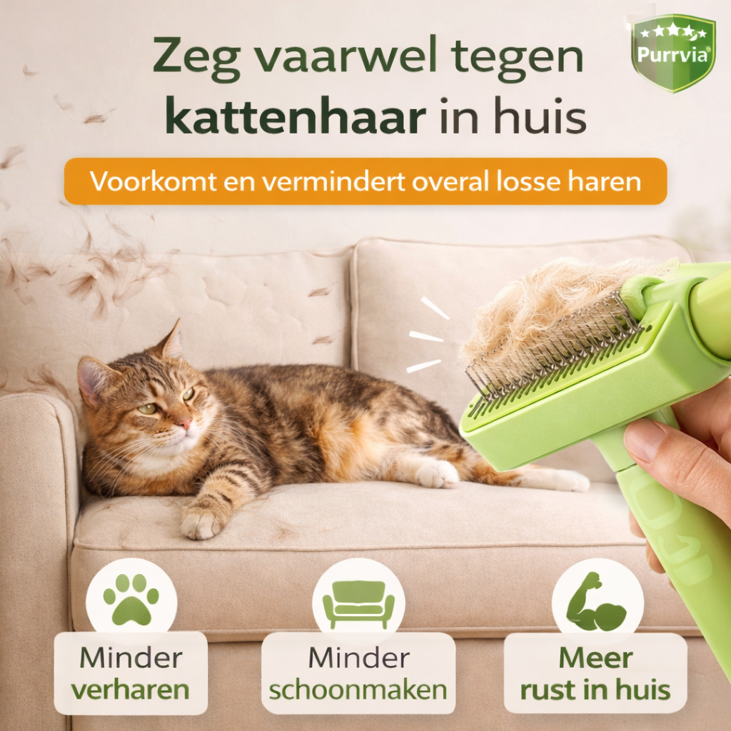 Purrvia™ - Katten Verzorgingsborstel