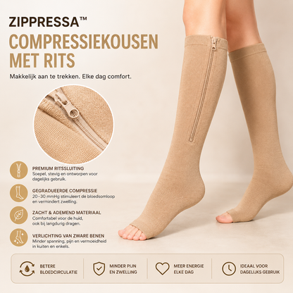 Zippressa™ Compressiekousen met Rits