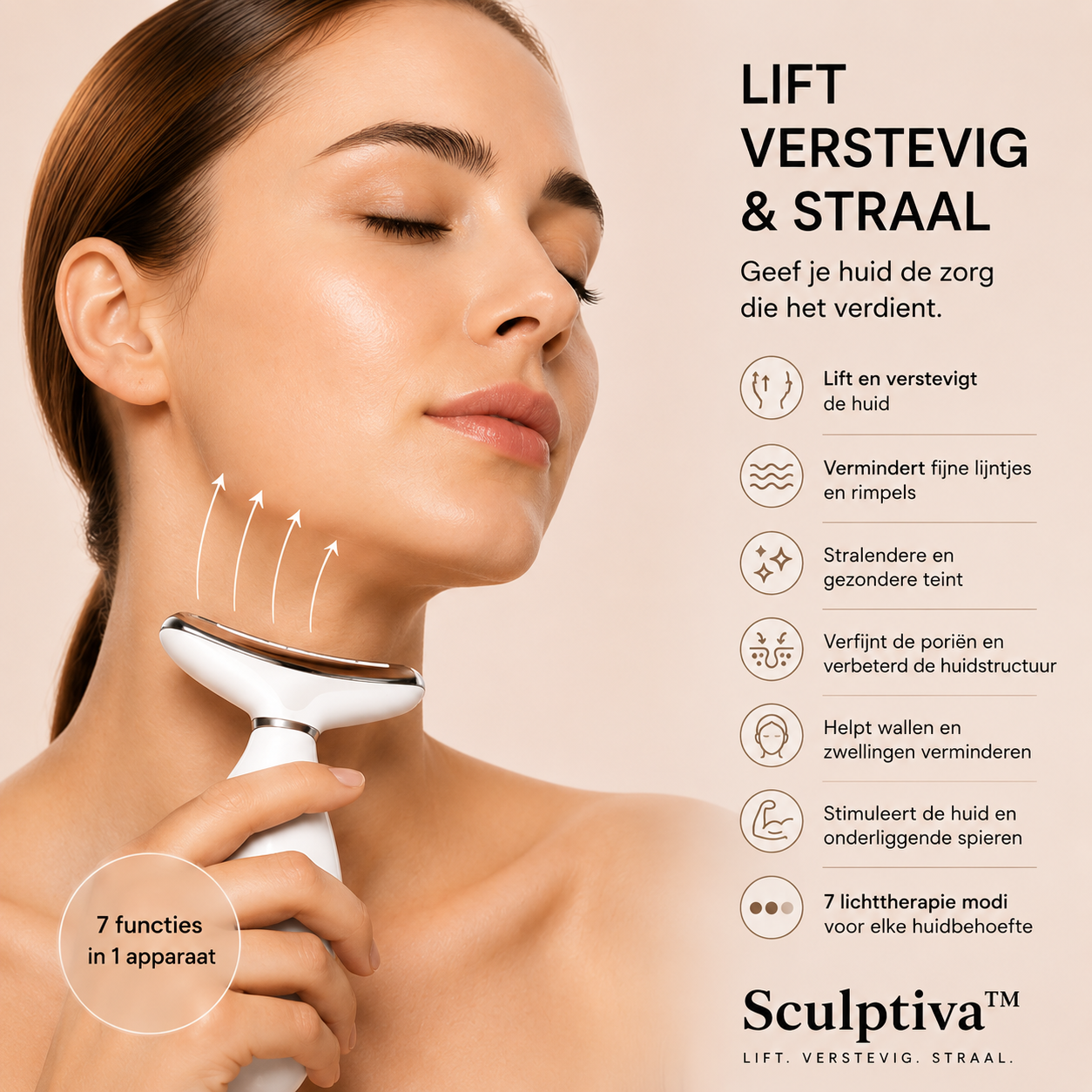 Sculptiva™ - 7-in-1 LED Lichttherapie, Warmte & Gezichtsmassage