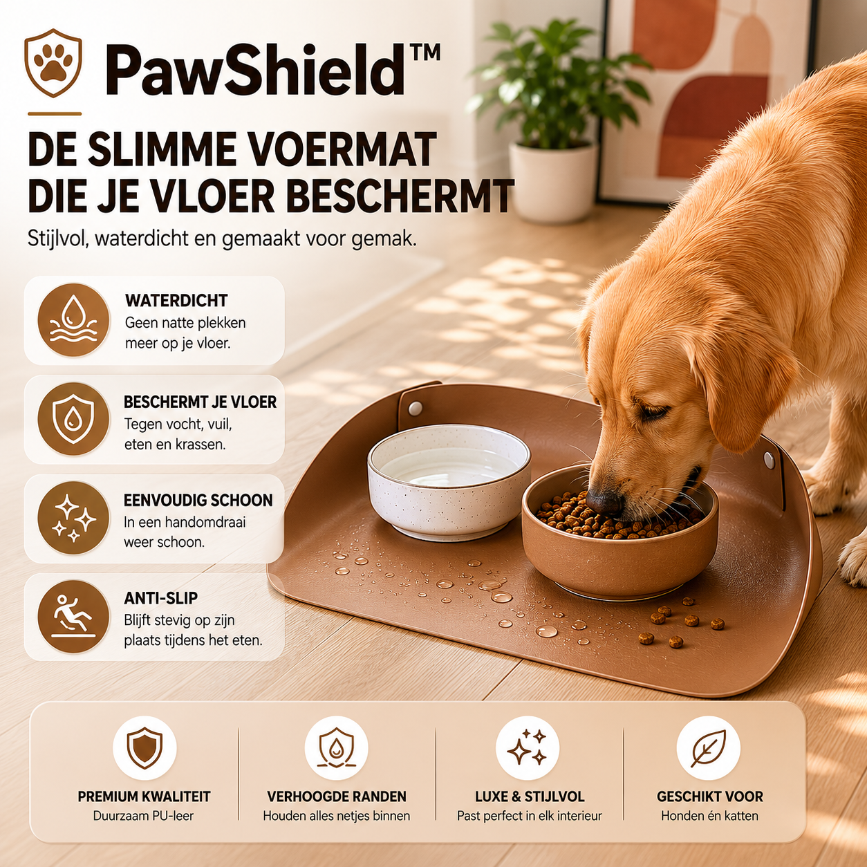 PawShield™ - Leren Voer Placemat