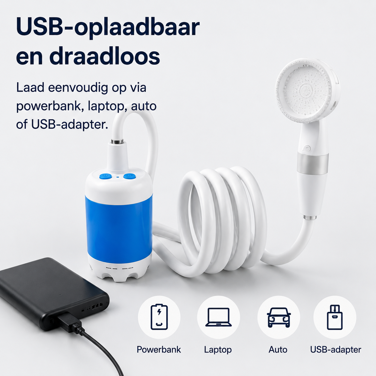 HydroNomad™ – Oplaadbare Draagbare Douche