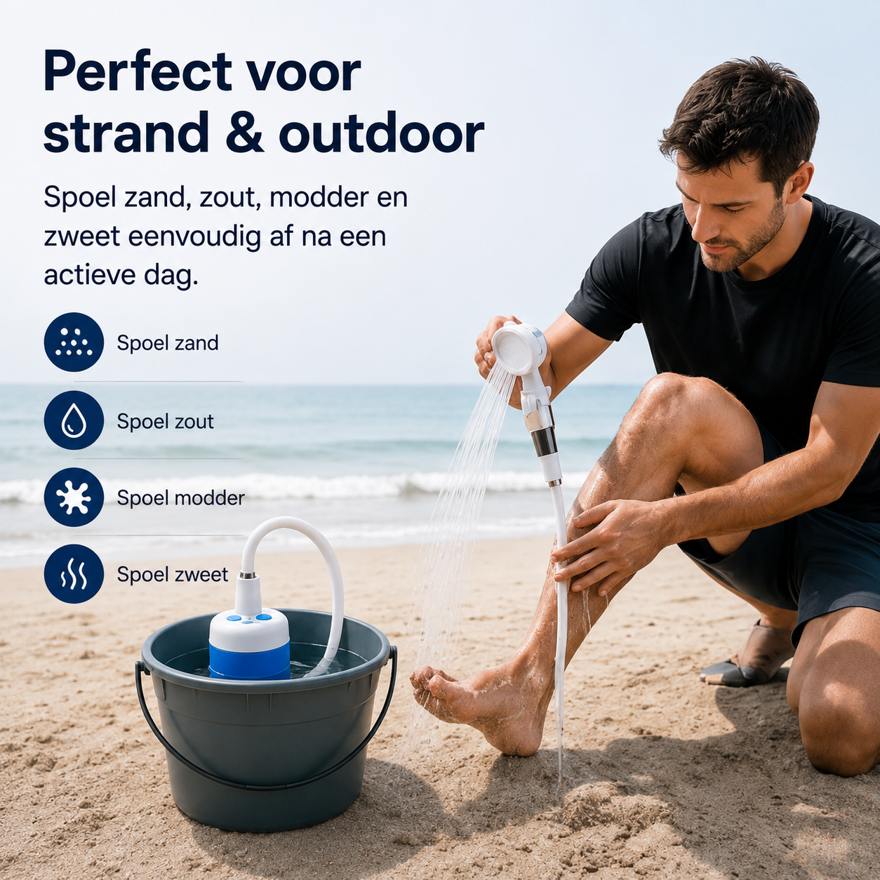 HydroNomad™ – Oplaadbare Draagbare Douche