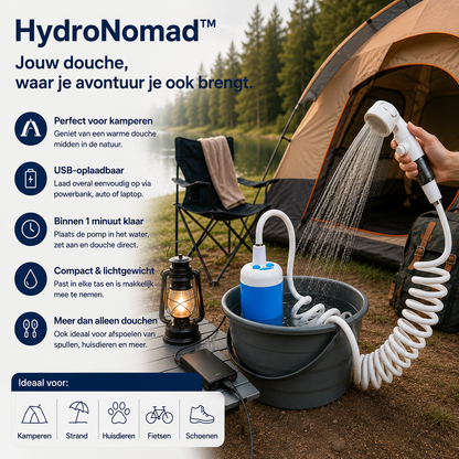 HydroNomad™ – Oplaadbare Draagbare Douche