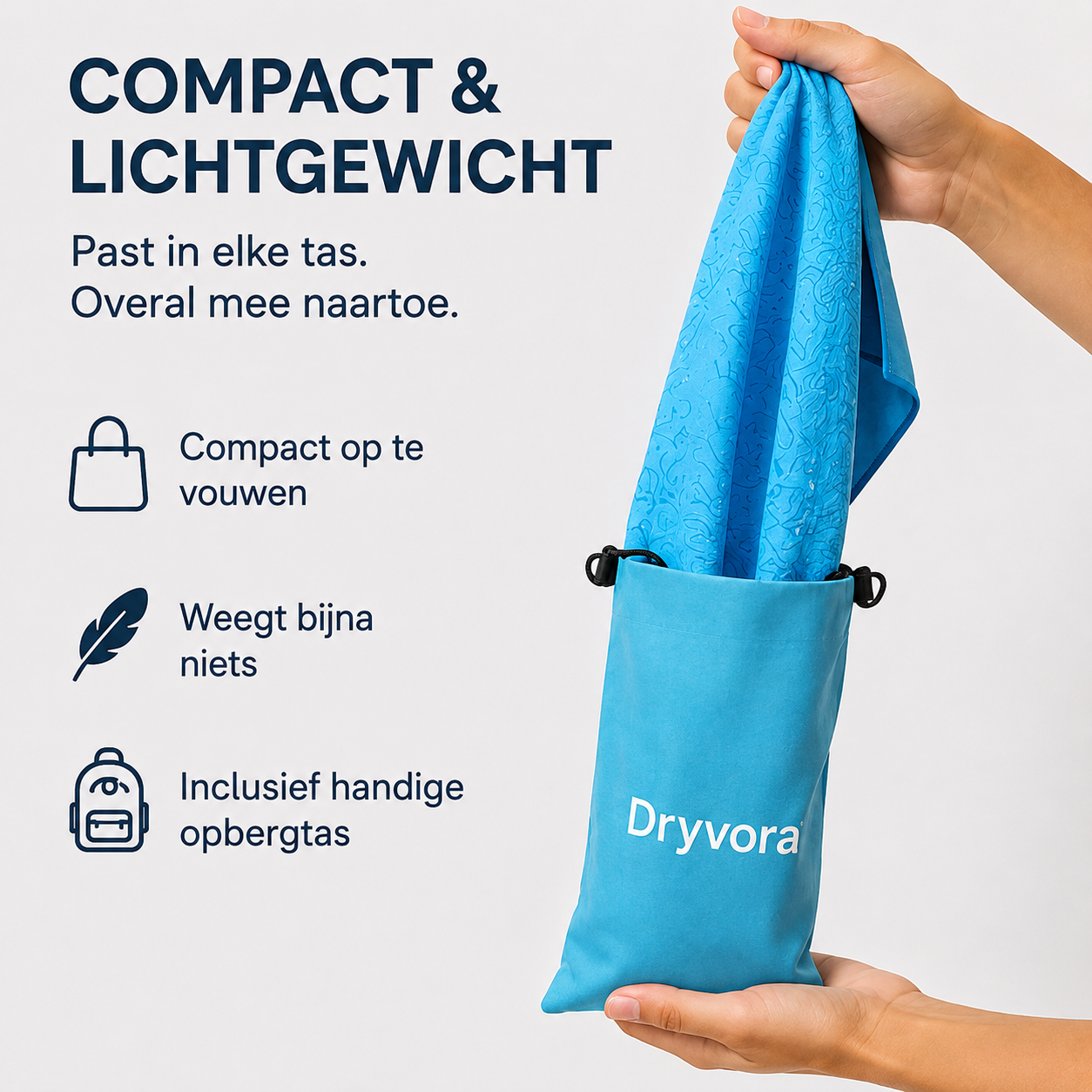 Dryvora™ | Compacte Microvezel Sneldrooghanddoek
