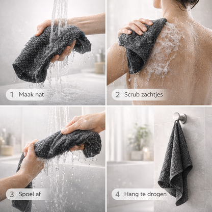 Exfoliax™ - antibacteriële douchehanddoek
