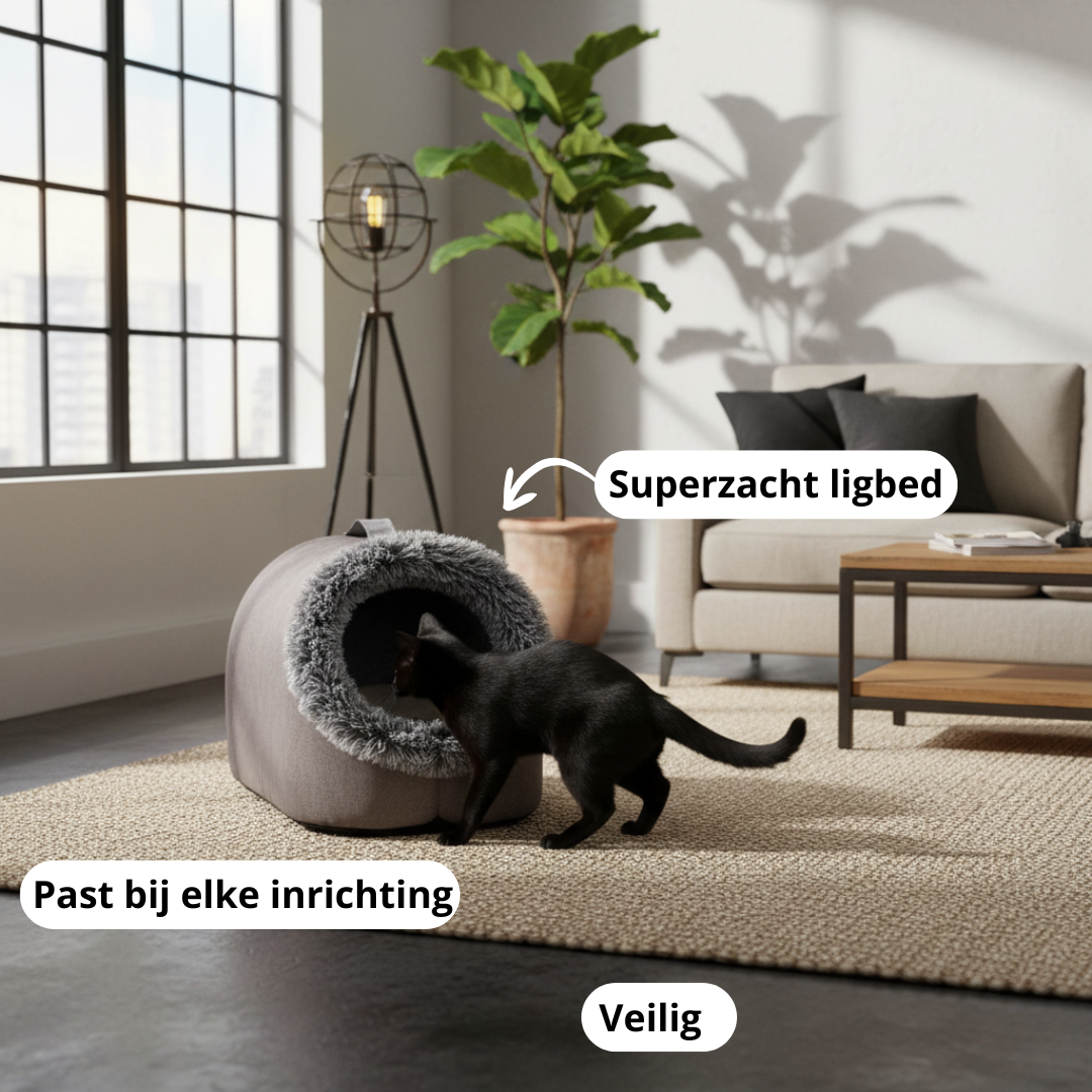 FurHaven™ – Het Ultieme Luxe Pluche Kattenbed