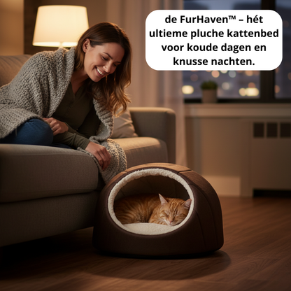 FurHaven™ – Het Ultieme Luxe Pluche Kattenbed